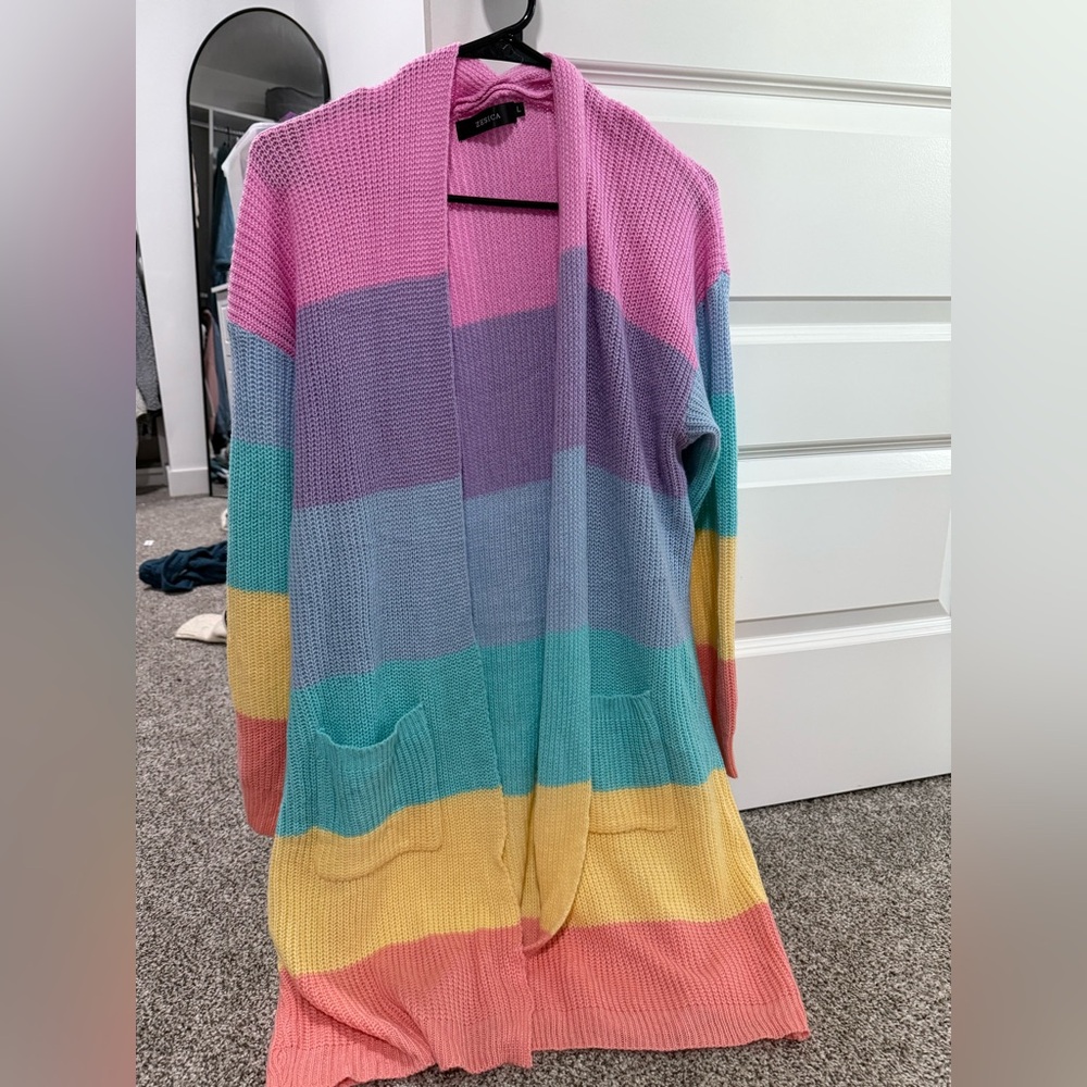 Vibrant Striped Women's Cardigan